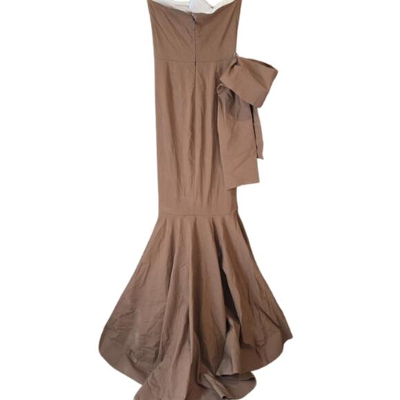 Michael Costello x REVOLVE Anyssa Gown in Mocha Brown Size Small - Picture 4 of 4